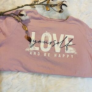 Pink Graphic Tee with Inspirational Message